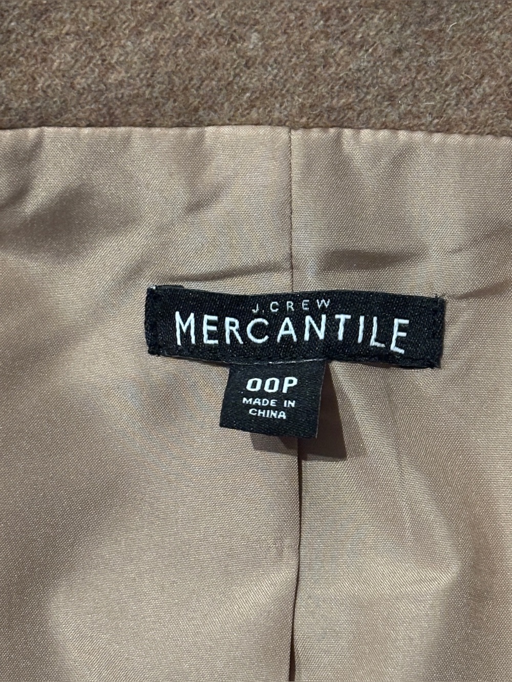 J. Crew Mercantile Wool Blend Tan City Coat with Beige Lining - Picture 3 of 5